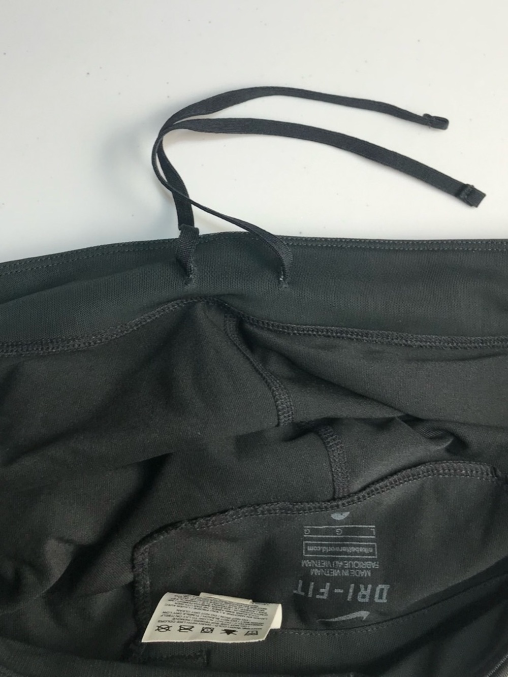 Nike Dri Fit Black Fitted Active Shorts Size L Zip Pocket - Picture 7 of 14
